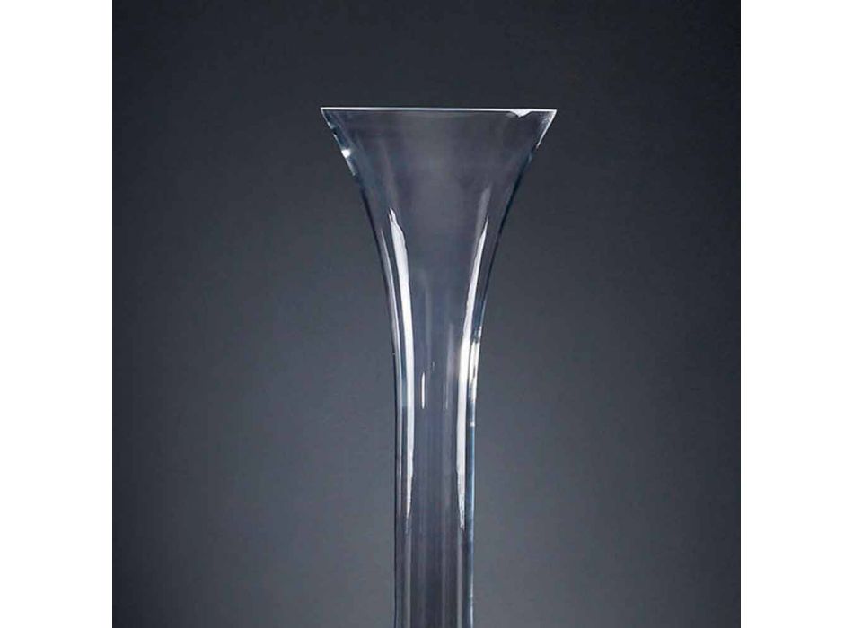 Høj indendørs vase i gennemsigtigt og hvidt glas fremstillet i Italien - Ludovico Viadurini