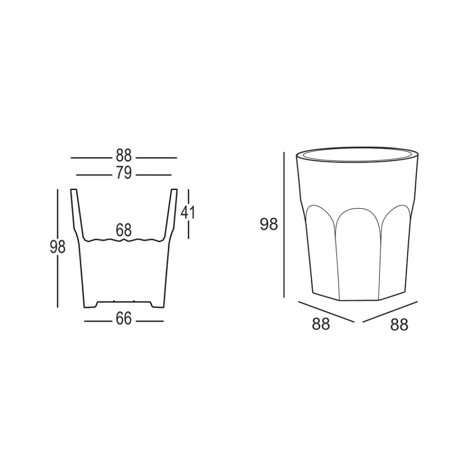 Høj dekorativ vase med glasform i polyethylen Fremstillet i Italien - Pucca Viadurini