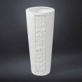 Høj dekorativ vase i hvid keramik med dekoration fremstillet i Italien - Calisto