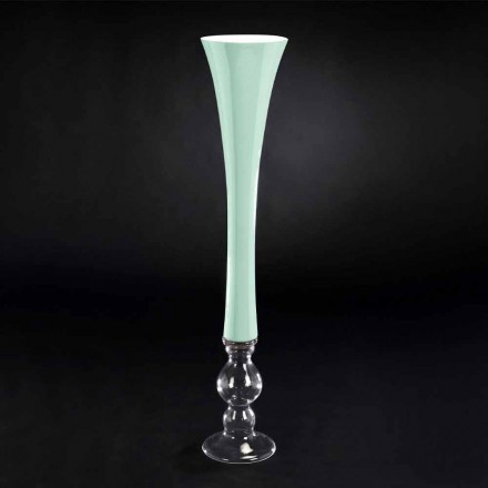 Høj dekorativ farvet glasvase fremstillet i Italien - Singapore Viadurini