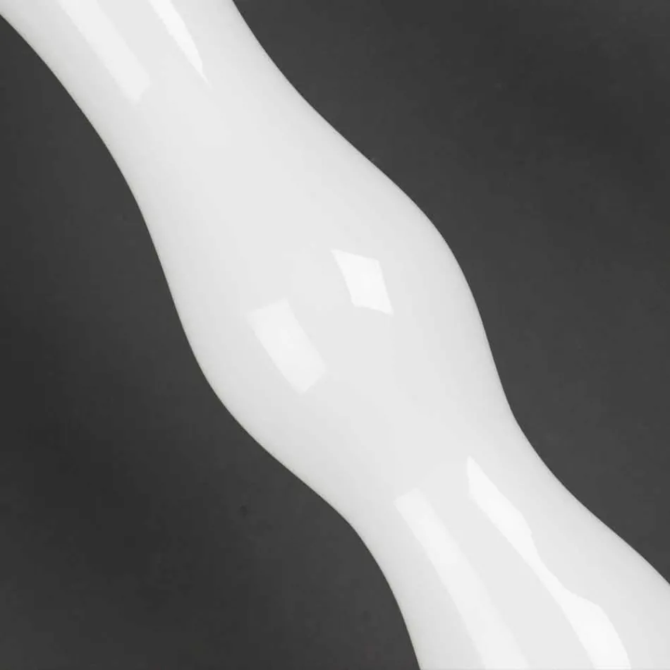 Høj dekorativ vase i gennemsigtigt og hvidt glas fremstillet i Italien - Gondo Viadurini