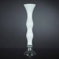 Høj dekorativ vase i gennemsigtigt og hvidt glas fremstillet i Italien - Gondo
