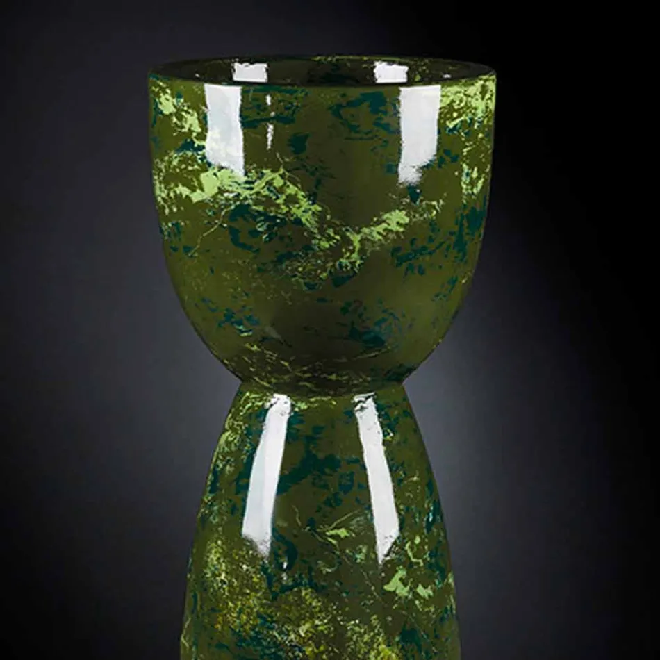 Høj vase i polyethylen med marmor eller briar finish Lavet i Italien - Renata Viadurini