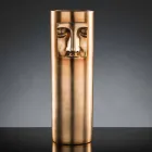 Moderne høj vase i hvid keramik med farvet indsats fremstillet i Italien - Lexi Viadurini