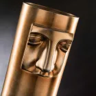 Moderne høj vase i hvid keramik med farvet indsats fremstillet i Italien - Lexi Viadurini