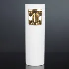 Moderne høj vase i hvid keramik med farvet indsats fremstillet i Italien - Lexi Viadurini