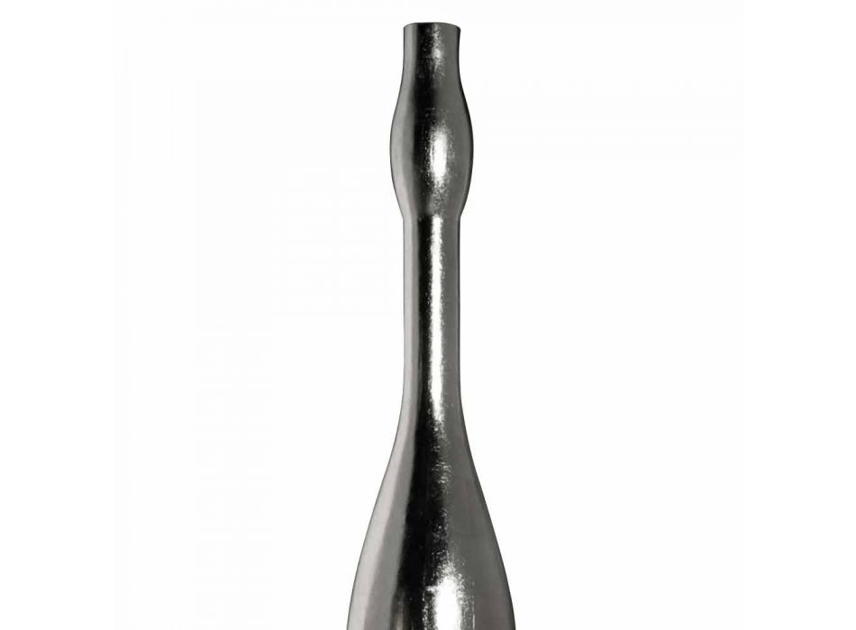 Moderne høj vase i harpiksguld eller sølvfarvet finish fremstillet i Italien - kvarts Viadurini