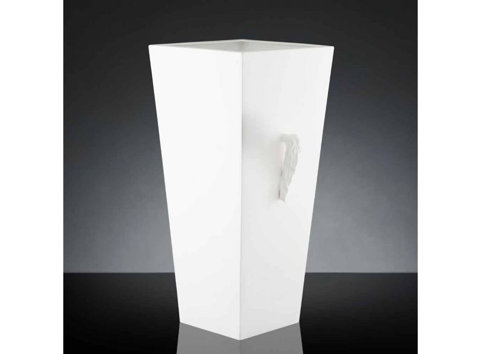 Høj indendørs vase i hvid keramik håndlavet i Italien - Jacky Viadurini