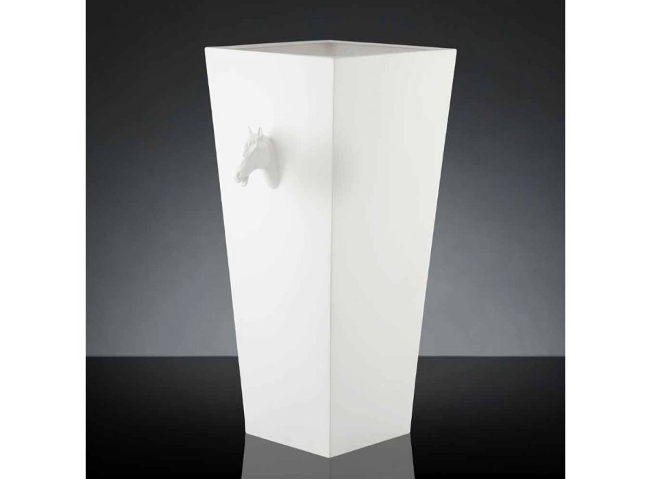 Høj indendørs vase i hvid keramik håndlavet i Italien - Jacky Viadurini