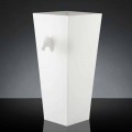 Høj indendørs vase i hvid keramik håndlavet i Italien - Jacky