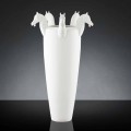 Høj indendørs vase i hvid keramik eller blankt guld Fremstillet i Italien - Jacky