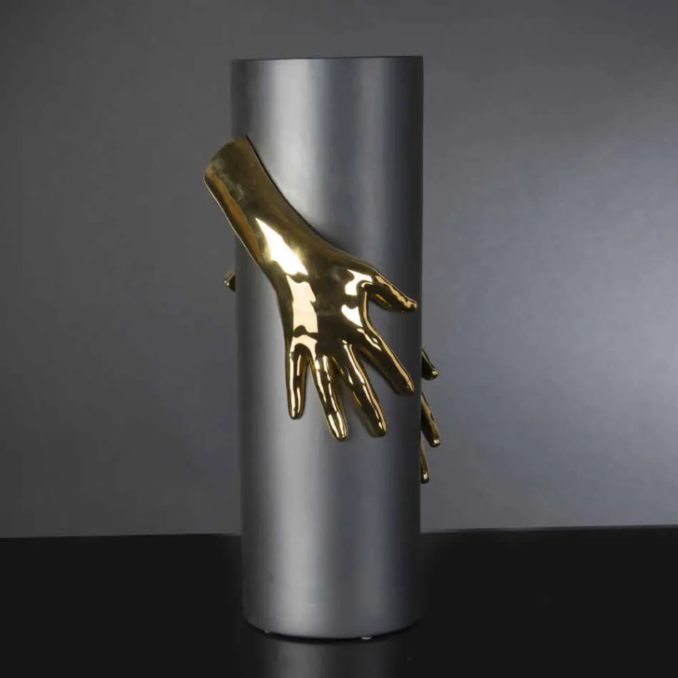 Høj indendørs keramisk vase håndlavet i Italien - Monte Viadurini