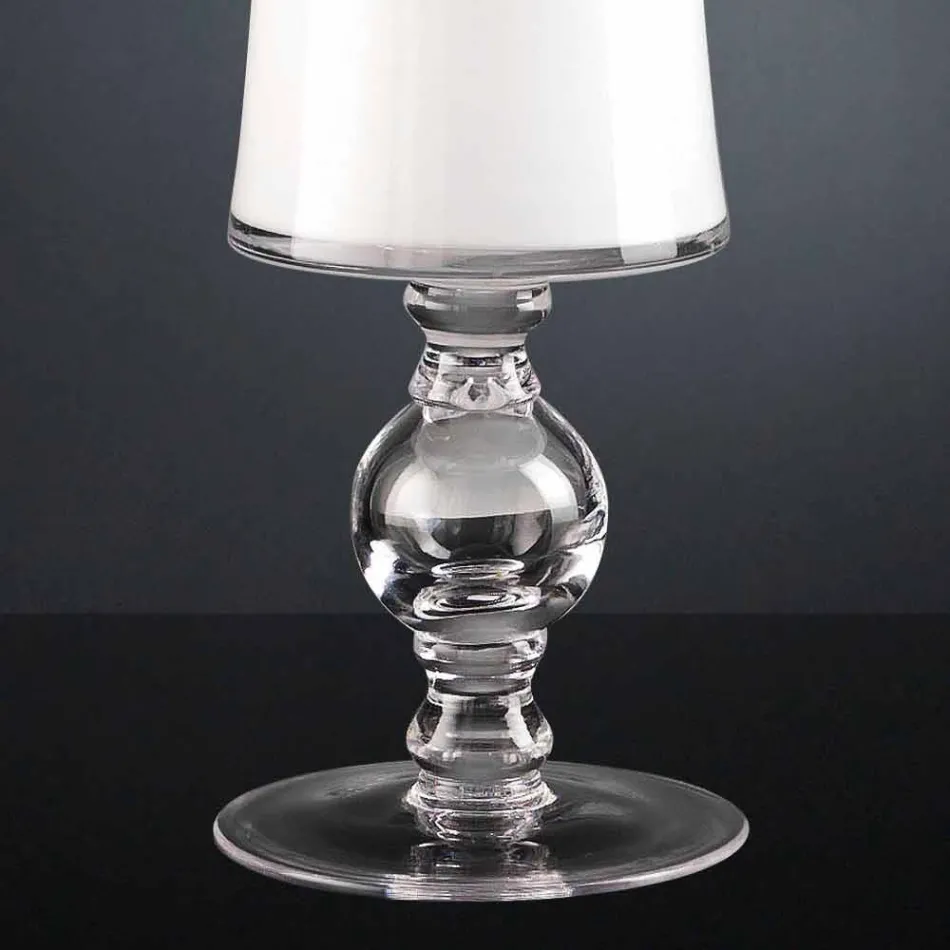 Håndværksvase i hvidblæst glas eller 24 k guld fremstillet i Italien - Canberra Viadurini