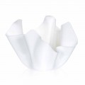 Hvid vase indendørs / udendørs design draperet Pina, fremstillet i Italien