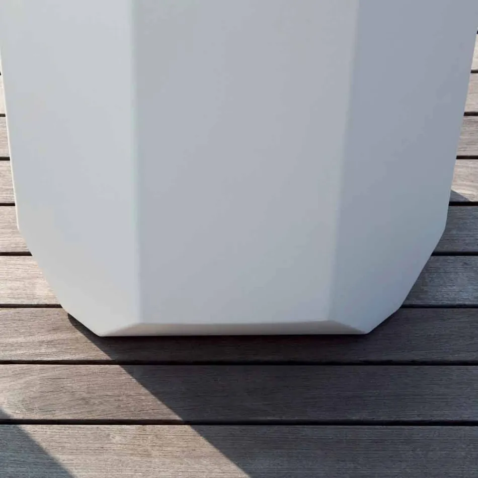 Hvid indendørs eller udendørs vase i plast med 3 størrelser - perle af Myyour Viadurini