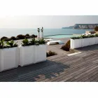 Hvid indendørs eller udendørs vase i plast med 3 størrelser - perle af Myyour Viadurini