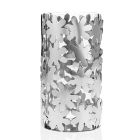 Cylindrisk vase i glas og sølvmetal og luksus blomsterdekoration - Terraceo Viadurini