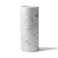 Cylindrisk vase i satin hvid carrara marmor italiensk design - Murillo