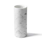 Cylindrisk vase i satin hvid carrara marmor italiensk design - Murillo Viadurini