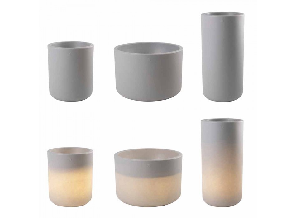 Vase med havebelysning eller stue Farvet moderne design - Cilindrostar Viadurini