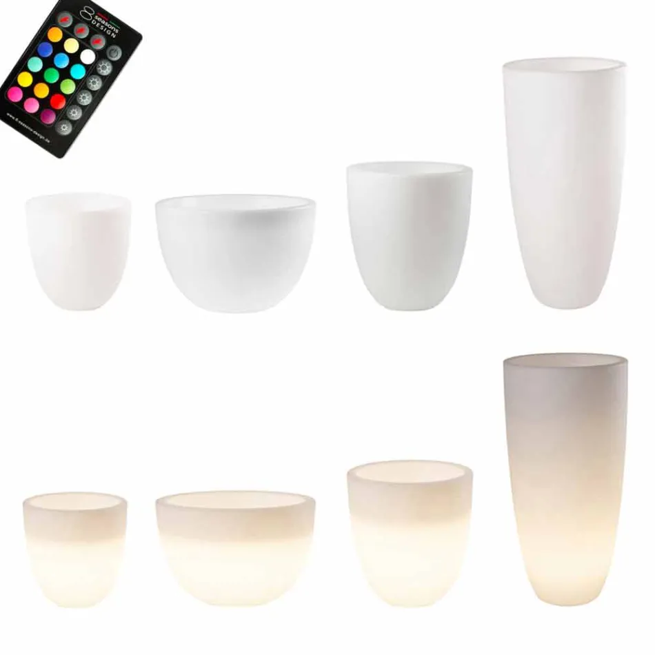 Vase med led- eller solbelysning Moderne design af forskellige størrelser - Svasostar Viadurini