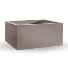 Rektangulær farvet polyethylen udendørs vase lavet i Italien - grå Viadurini