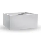 Rektangulær farvet polyethylen udendørs vase lavet i Italien - grå Viadurini