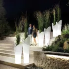 Lysende udendørs vase i hvid polyethylen Fremstillet i Italien - Galileo Viadurini