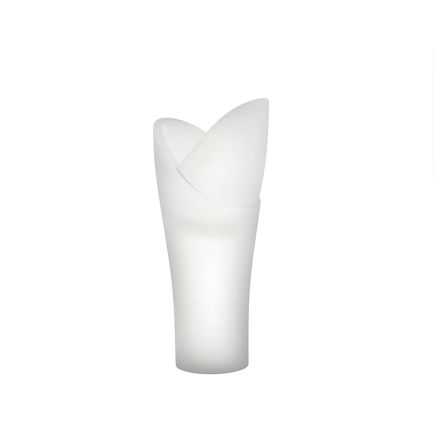 Lysende udendørs vase i hvid polyethylen Fremstillet i Italien - Galileo Viadurini