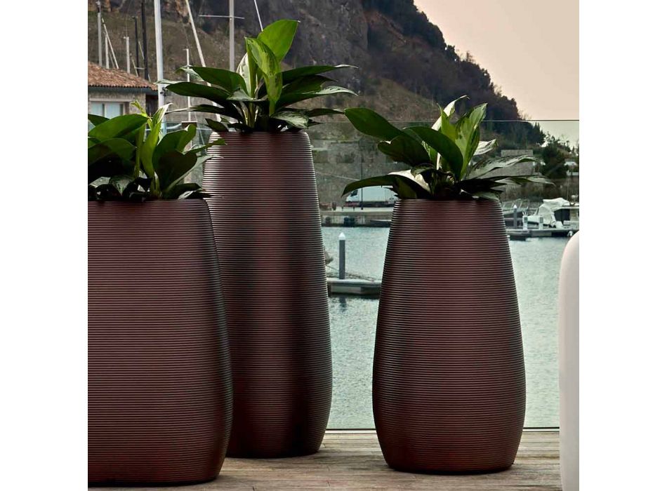 Indendørs eller udendørs vase, plastplanter 3 dimensioner - Pandora fra Myyour Viadurini