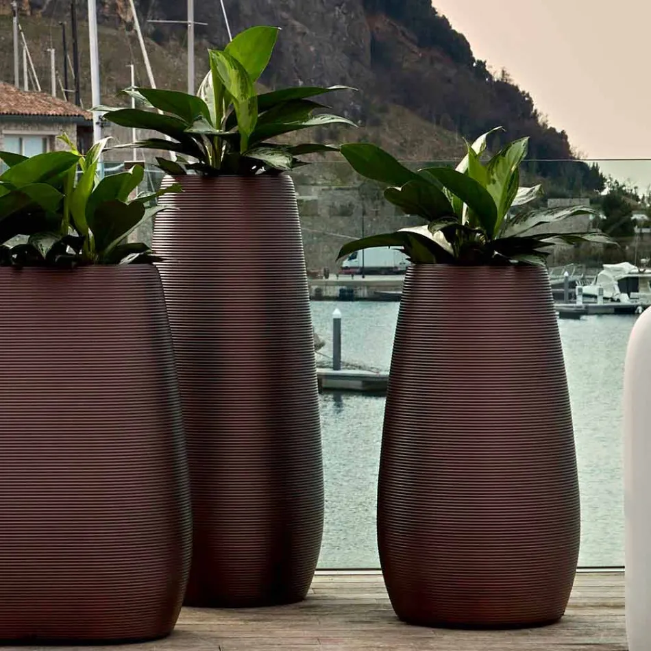 Indendørs eller udendørs vase, plastplanter 3 dimensioner - Pandora fra Myyour Viadurini
