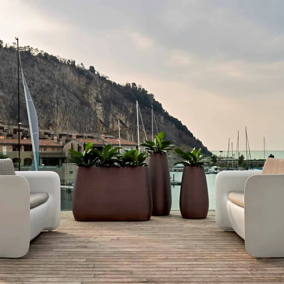 Indendørs eller udendørs vase, plastplanter 3 dimensioner - Pandora fra Myyour Viadurini