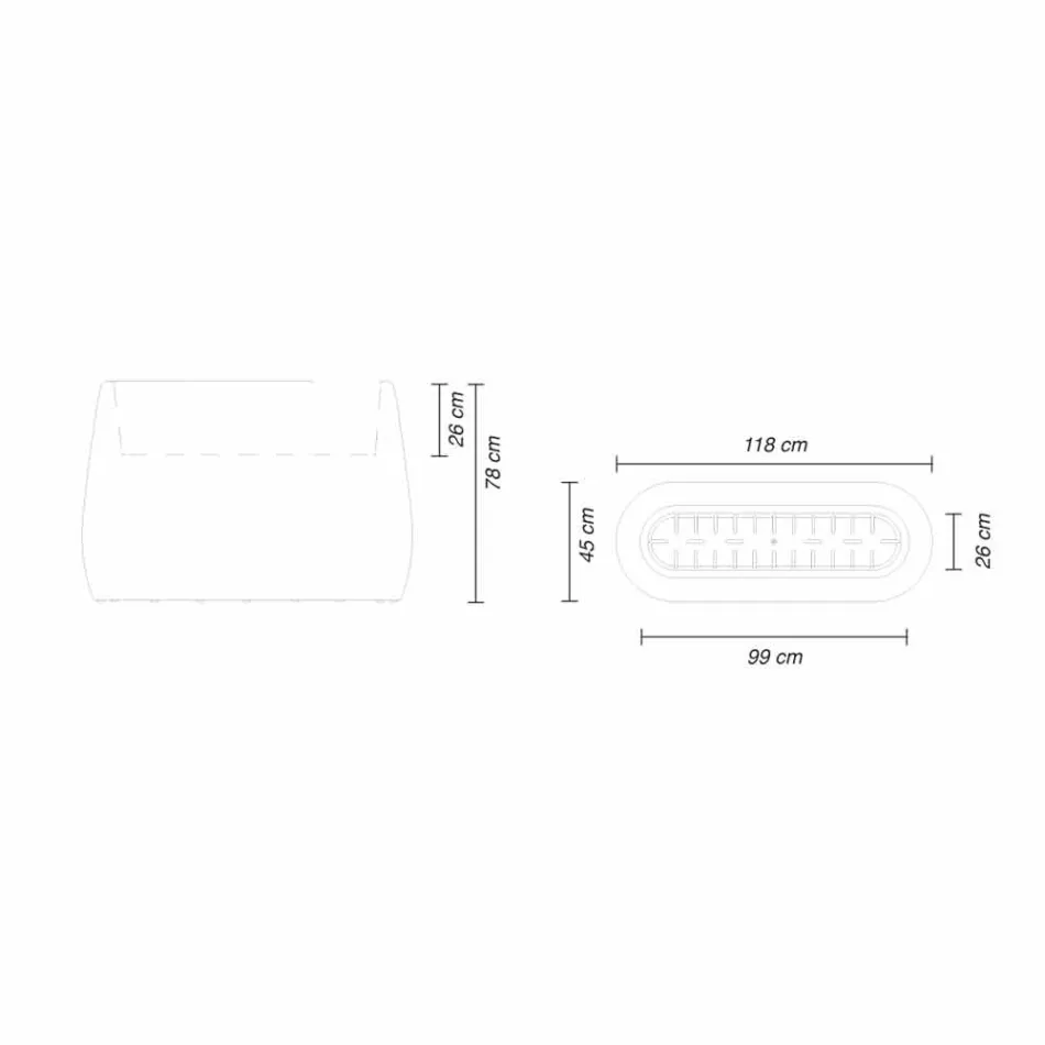Indendørs eller udendørs vase, plastplanter 3 dimensioner - Pandora fra Myyour Viadurini