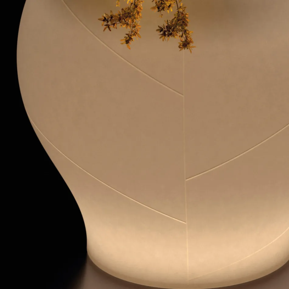 Lysende havevase i alabasterpolyethylen, fremstillet i Italien - Lotus Viadurini