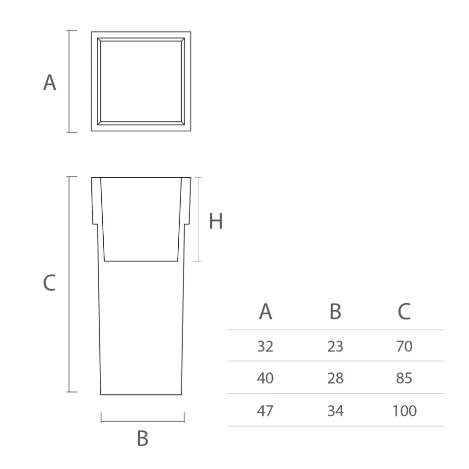 Firkantet havekrukke i farvet polyethylen Fremstillet i Italien - Vidal Viadurini