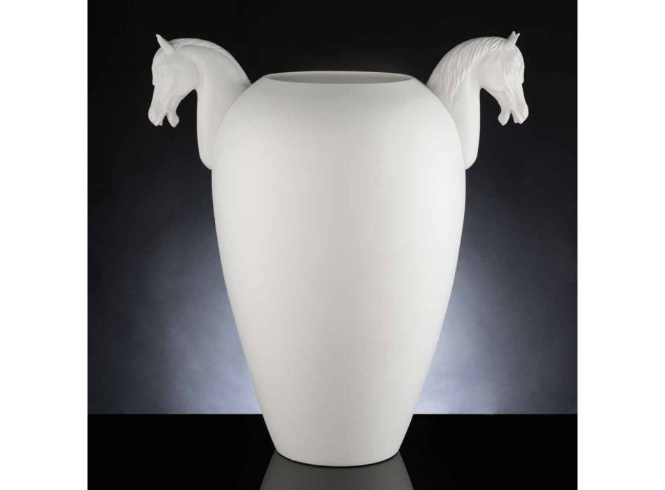 Indendørs vase i hvid keramik eller 24k guld håndlavet i Italien - Jacky Viadurini