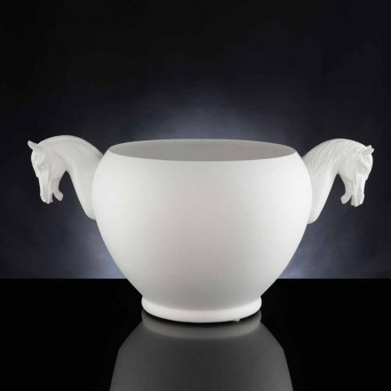 Indendørs vase i hvid keramik eller 24k guld håndlavet i Italien - Jacky Viadurini
