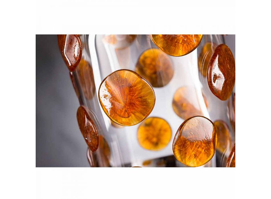 Indendørs vase i Murano-glas med farvede detaljer fremstillet i Italien - Mirtos Viadurini
