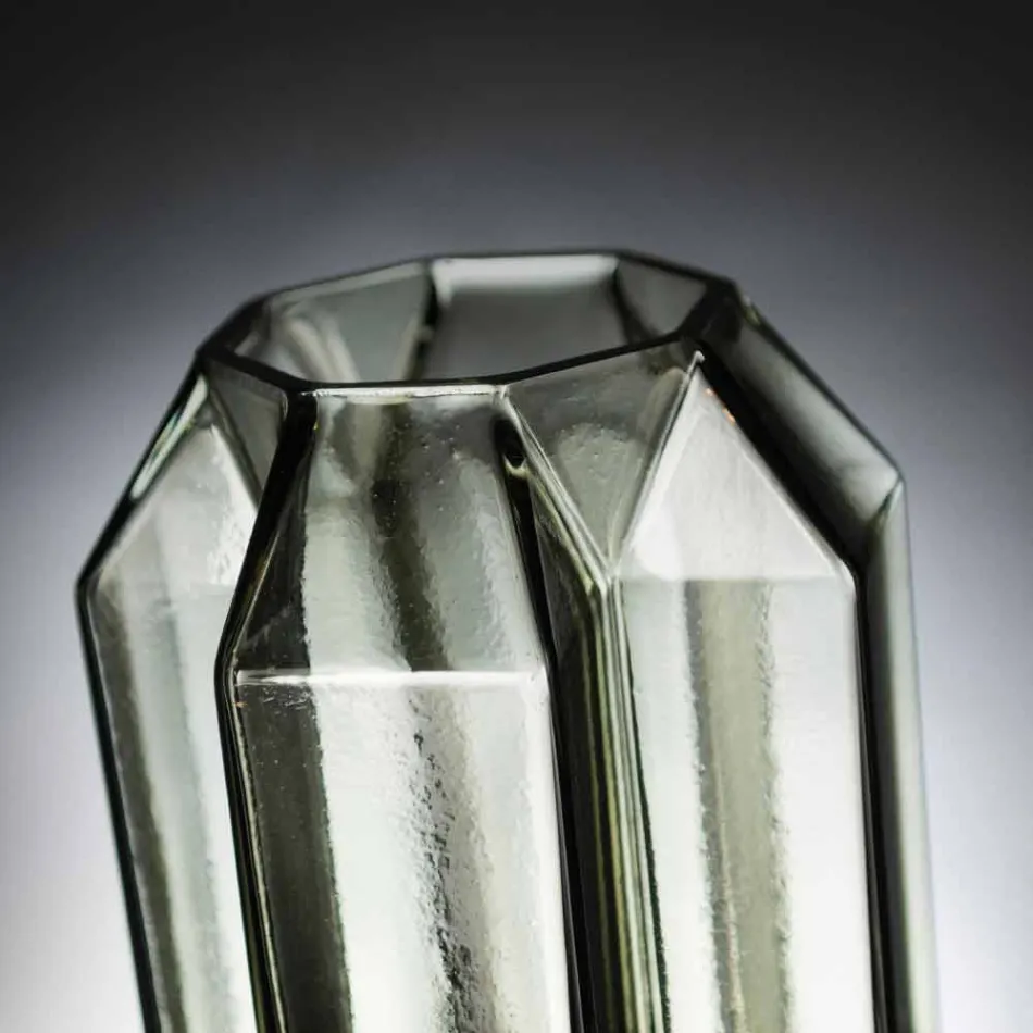 Indendørs vase i poleret glas, håndlavet i Italien - Flok Viadurini
