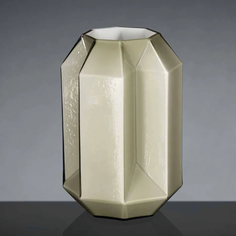 Indendørs vase i poleret glas, håndlavet i Italien - Flok Viadurini