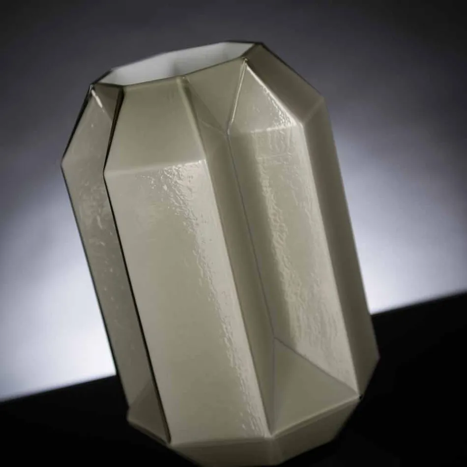 Indendørs vase i poleret glas, håndlavet i Italien - Flok Viadurini