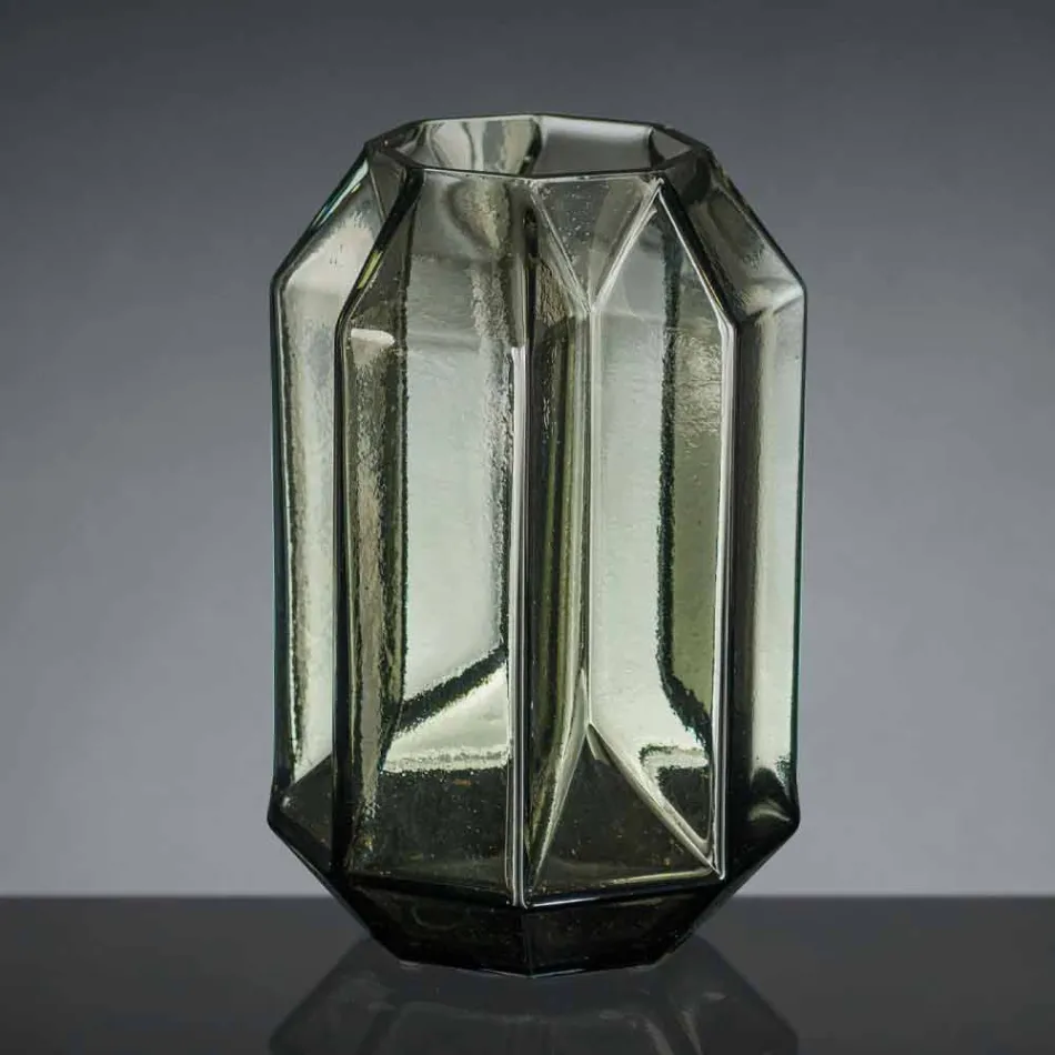 Indendørs vase i poleret glas, håndlavet i Italien - Flok Viadurini