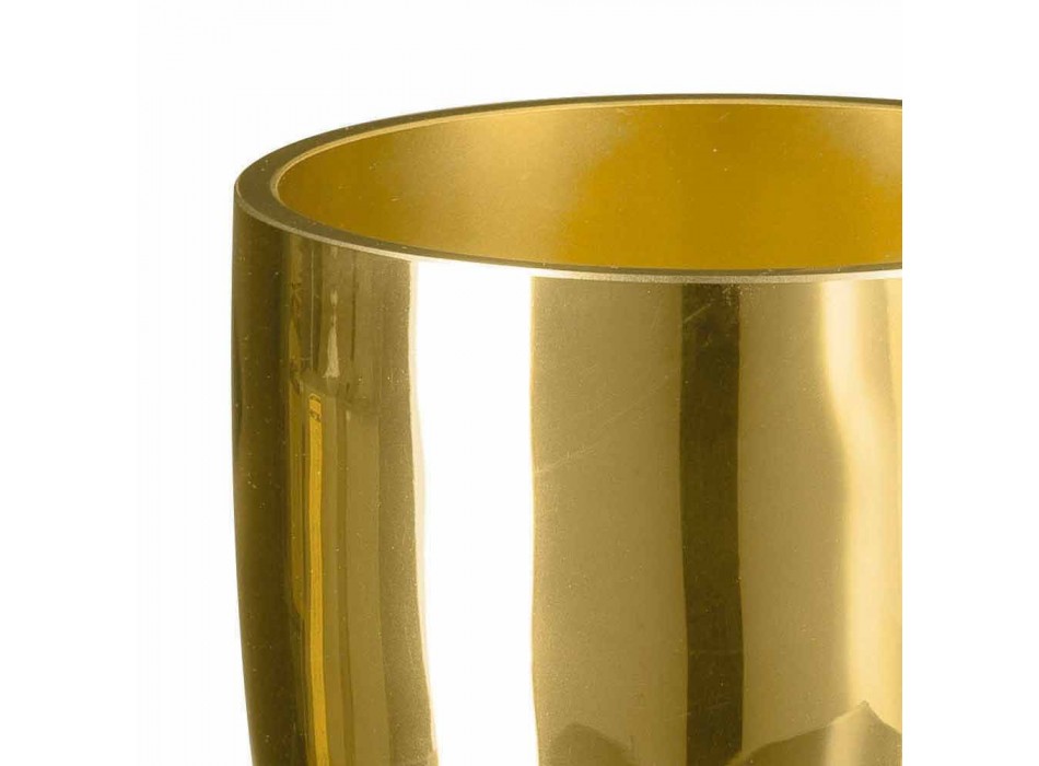 Indendørs vase i blæst glas guld Finish håndlavet i Italien - Taka Viadurini