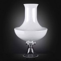Moderne indendørs vase i hvidt og gennemsigtigt glas fremstillet i Italien - Portos
