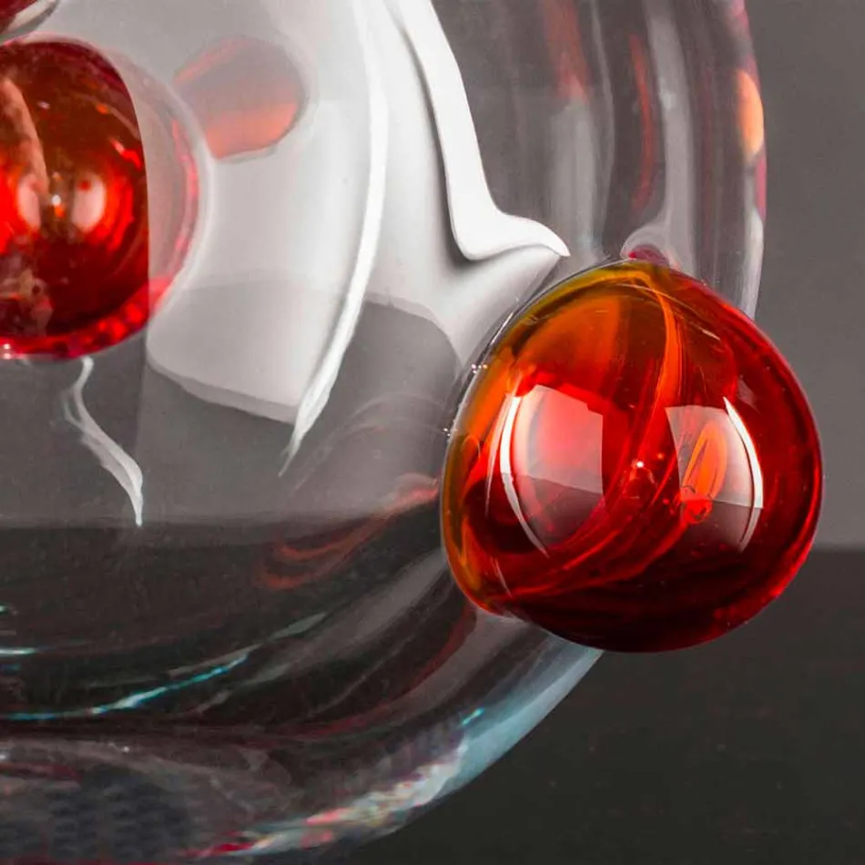 Rund indendørs vase i blæst muranoglas fremstillet i Italien - Astore Viadurini