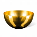 Rund indendørs vase i blæst glas 24k guldfinish fremstillet i Italien - gylden