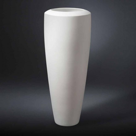 Høj dekorativ hvid keramisk vase fremstillet i Italien - Jacky Viadurini