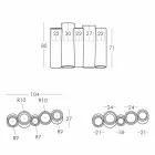 Dekorativ farvet vas Slide Bamboo moderne design lavet i Italien Viadurini