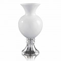 Indendørs dekorativ vase i hvidt og gennemsigtigt glas fremstillet i Italien - Frodino