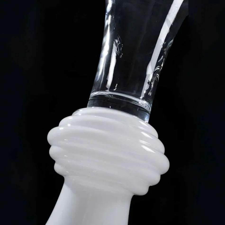 Indendørs dekorativ glasvase med hvid base lavet i Italien - Catia Viadurini